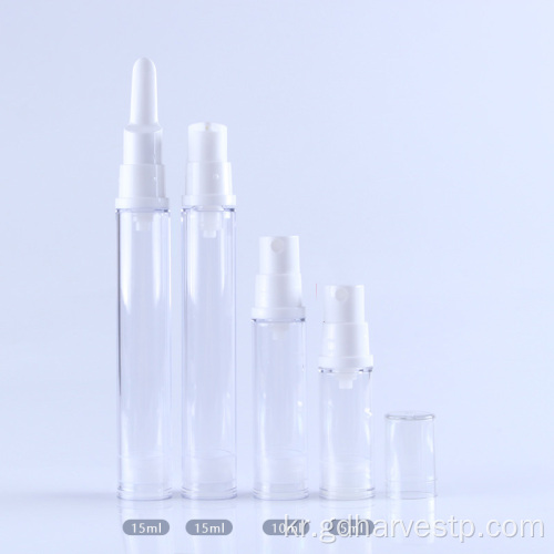 플라스틱 소재 5ml 10ml 15ml 에어리스 펌프 병